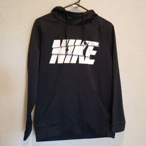 Men's Nike Therma HD Black White Zig-Zag Size Small Dri-Fit Hoodie